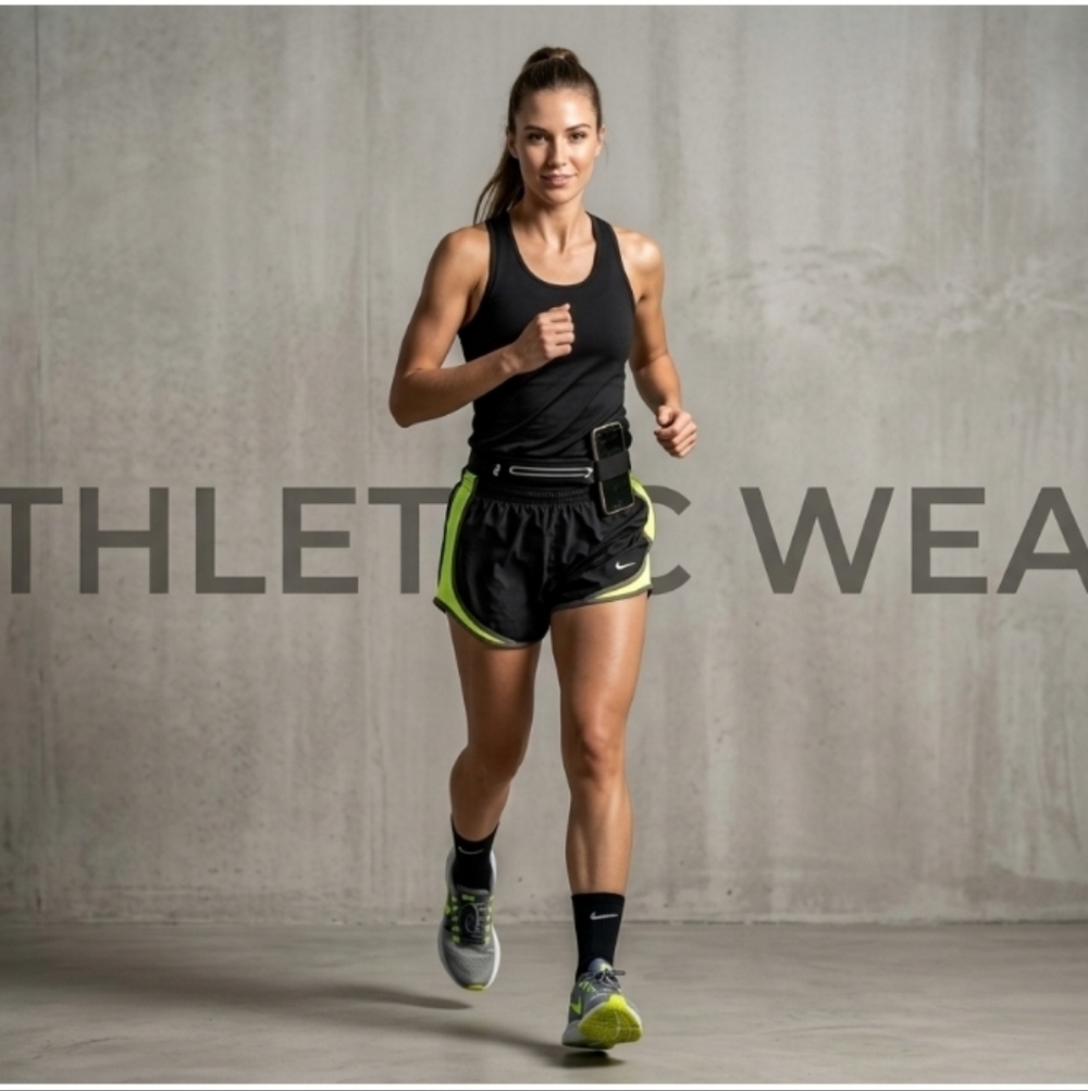 Nike Women’s Black Shorts with Neon Yellow Side Panels